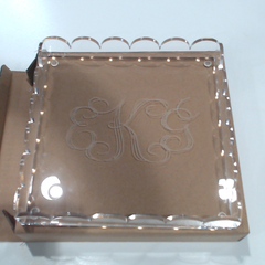 BLOOPER ACCESSORY: Monogrammed Scallop Acrylic Valet Tray
