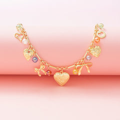 beaded charm necklace studio shot