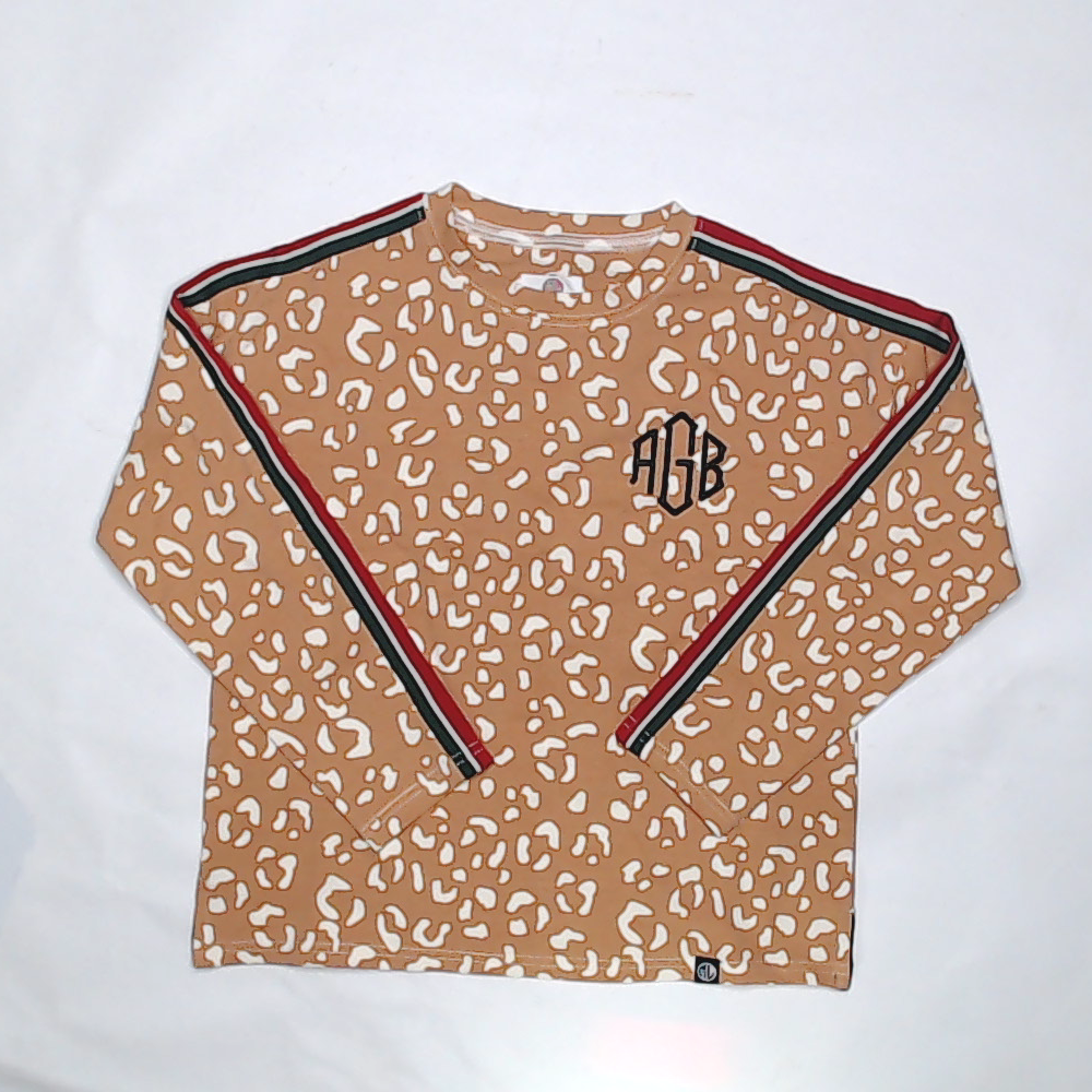 BLOOPER KIDS: Monogrammed Kids Striped Sleeve Shirt