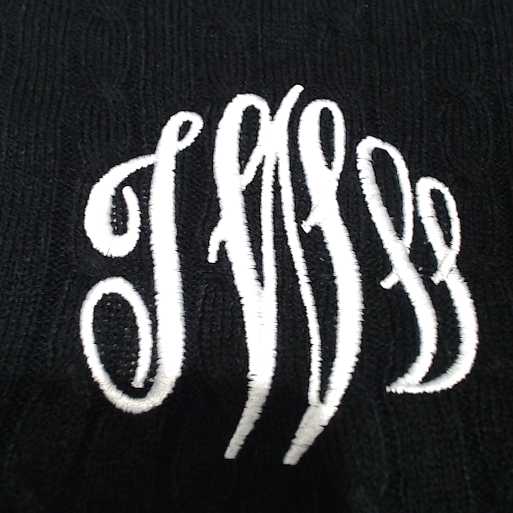 BLOOPER ACCESSORY: Monogrammed Cable Knit Scarf