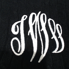 BLOOPER ACCESSORY: Monogrammed Cable Knit Scarf