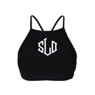 BLOOPER SWIM: Monogrammed High Neck Bikini Top