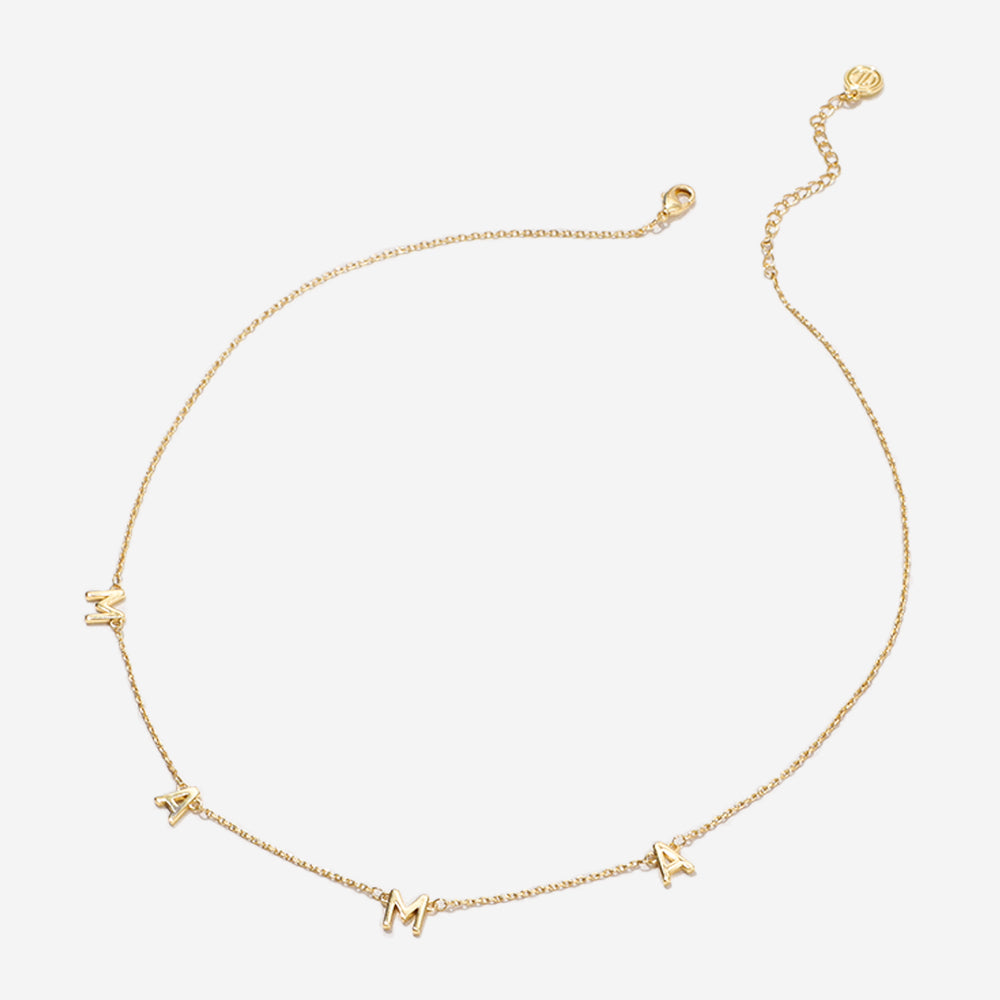 Mama Letter Necklace in gold