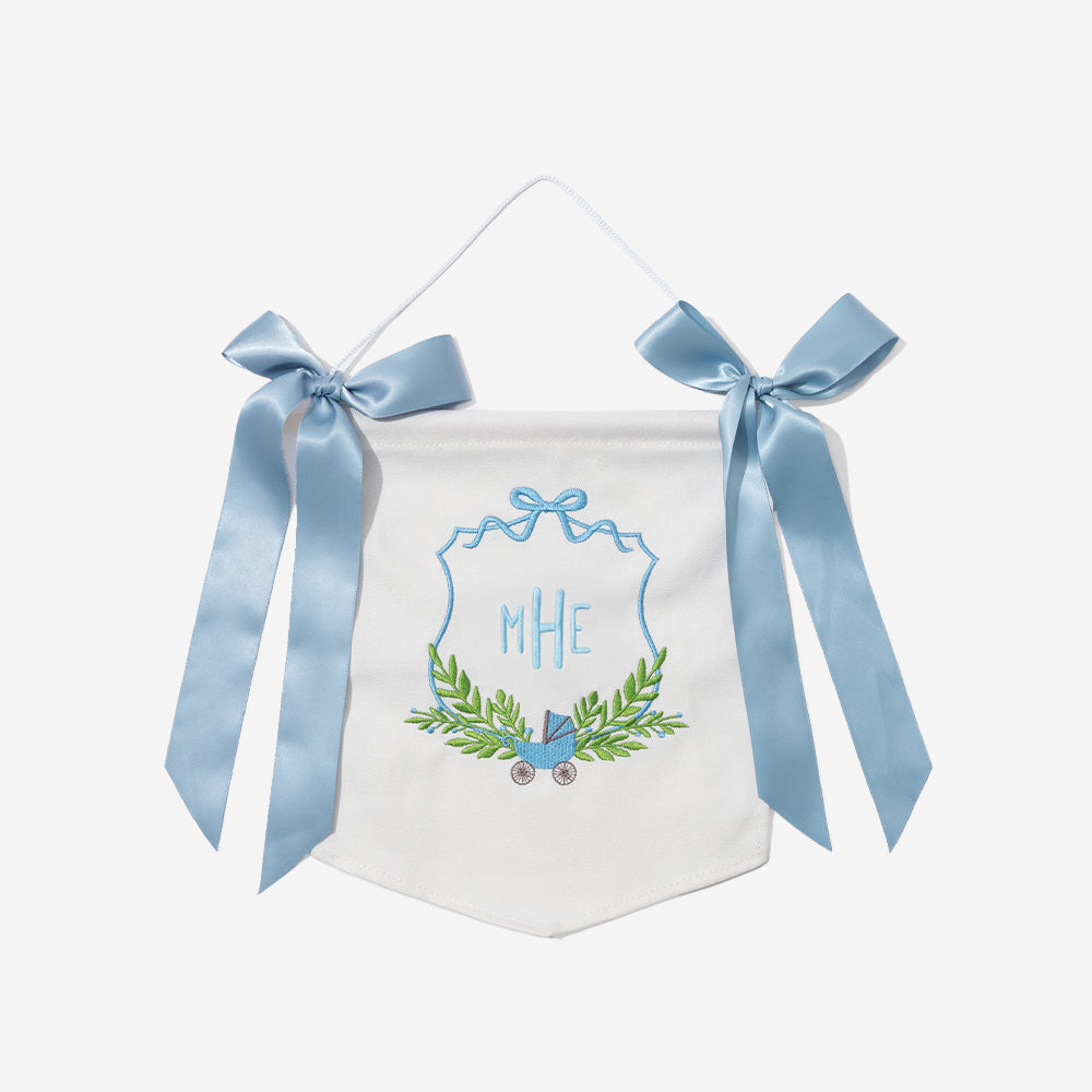 Personalized New Baby Banner in Blue
