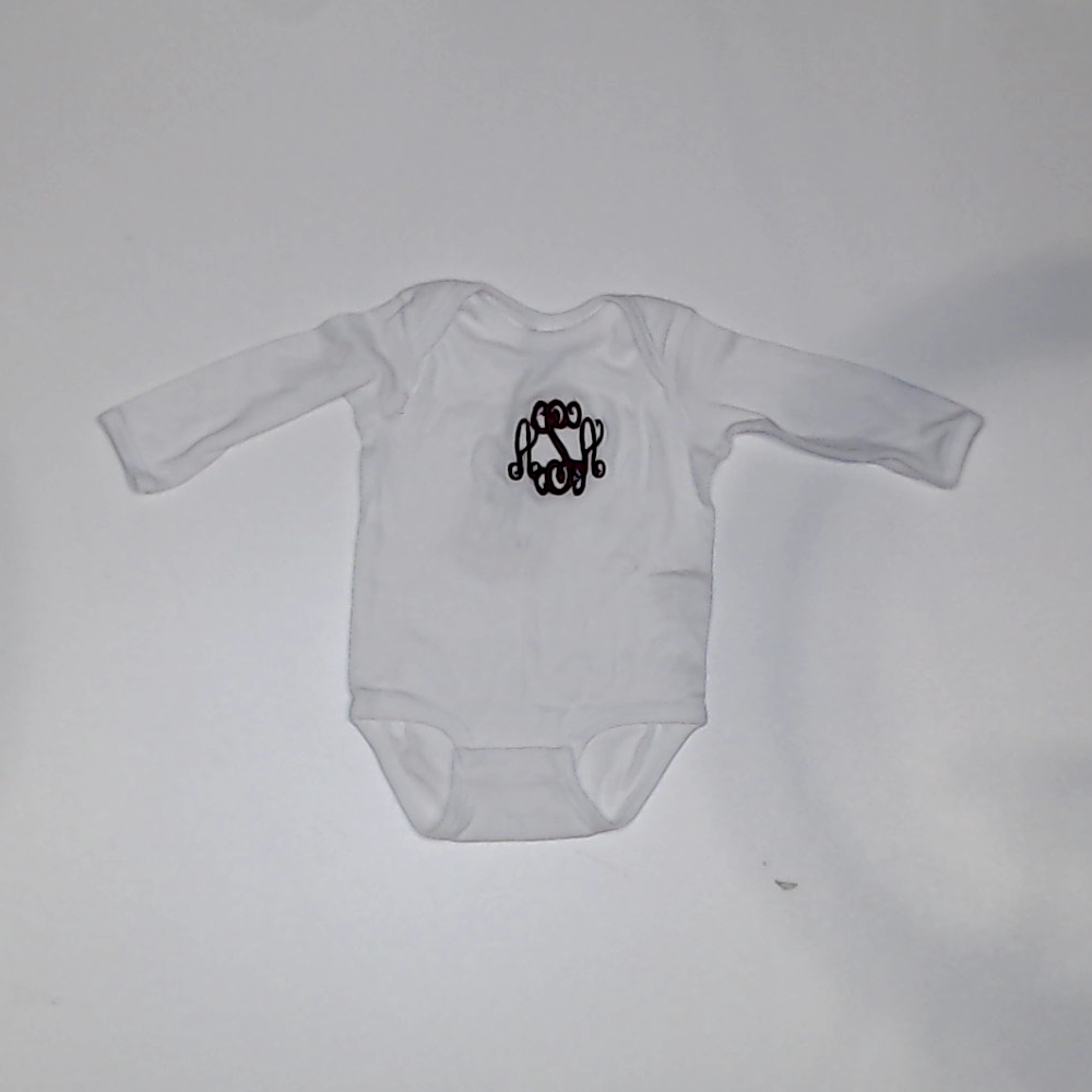 BLOOPER KIDS: Monogrammed Baby Long Sleeve Bodysuit