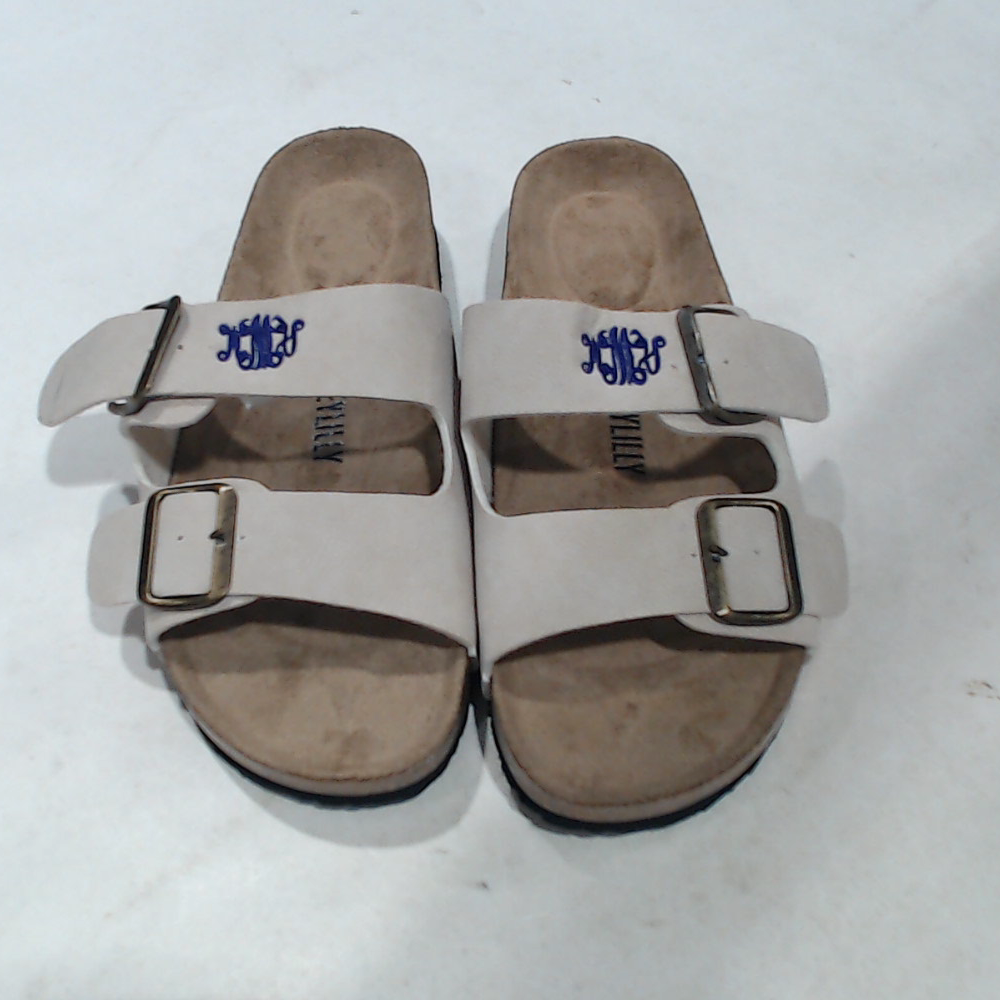 BLOOPER SHOES: Monogrammed Double Strap Sandals