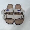 BLOOPER SHOES: Monogrammed Double Strap Sandals