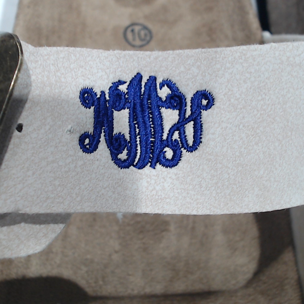 BLOOPER SHOES: Monogrammed Double Strap Sandals