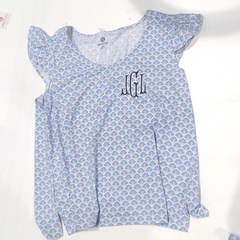 BLOOPER CLOTING: Monogrammed Ruffle Pajamas