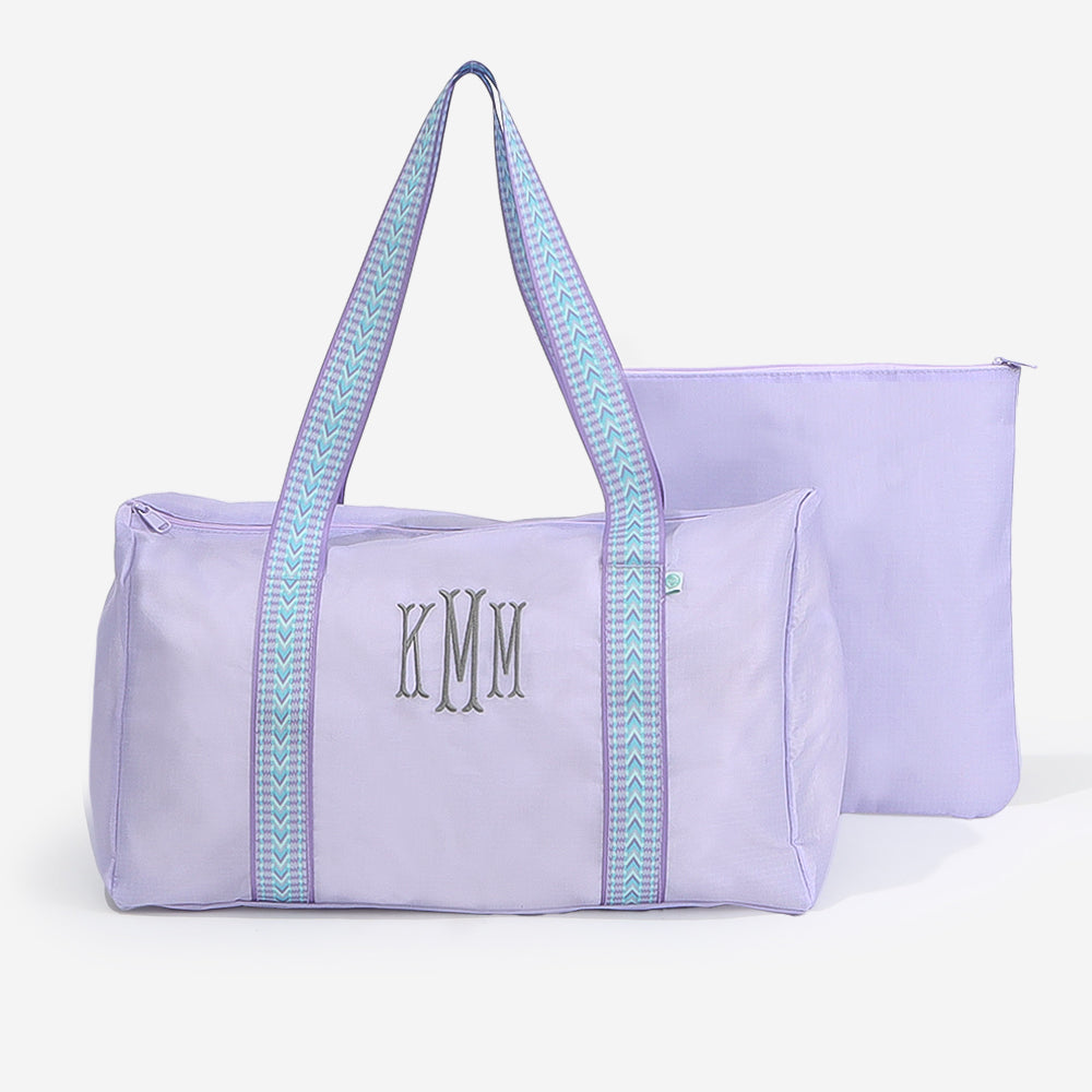 monogrammed kids activity bag in lavender