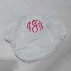 BLOOPER KIDS: Monogrammed White Eyelet Baby Bloomers