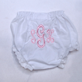 BLOOPER KIDS: Monogrammed White Eyelet Baby Bloomers