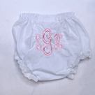 BLOOPER KIDS: Monogrammed White Eyelet Baby Bloomers
