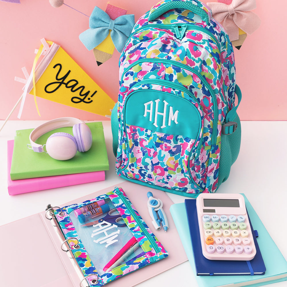 Monogrammed Binder Pencil Pouch | Watercolor Cheetah – Marleylilly