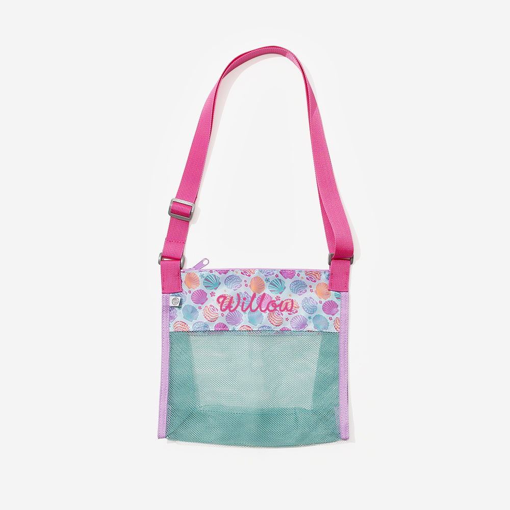 monogrammed seashell bag in salty shells