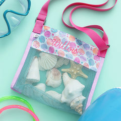 salty seashells seashell bag flatlay