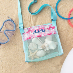 salty seashells seashell bag flatlay