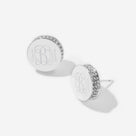 Monogrammed Pave Earrings | Silver