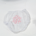 BLOOPER CLOTHING: Monogrammed White Eyelet Baby Bloomers