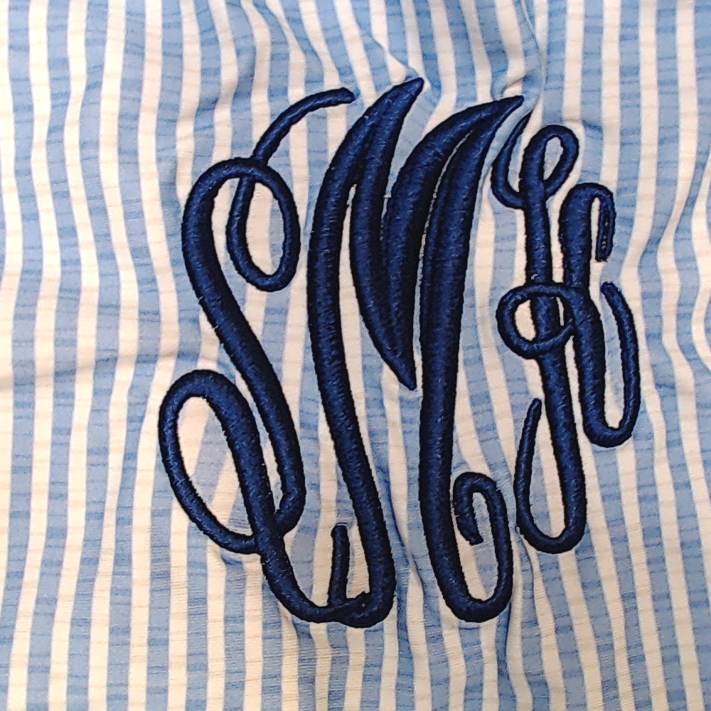 BLOOPER SWIM: Monogrammed High Neck Bikini Top