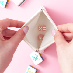 white mahjong dice bag inside shot