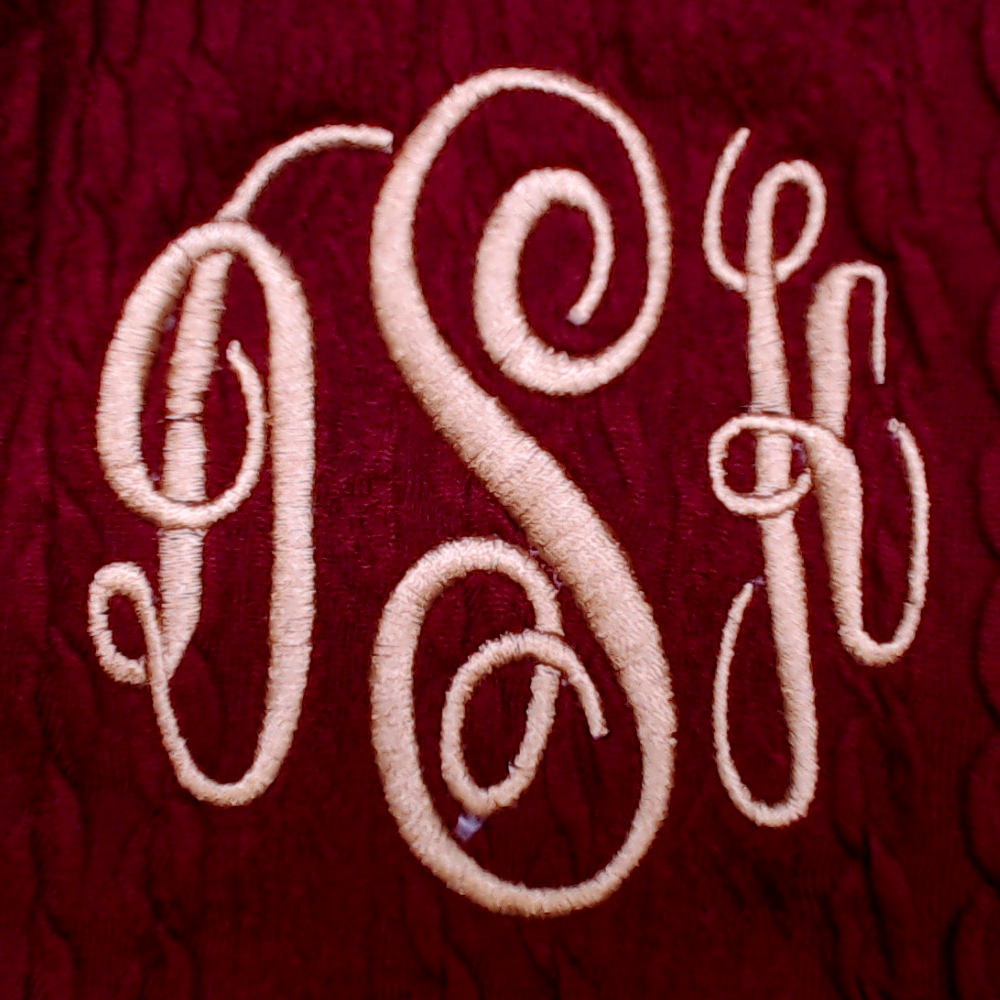 BLOOPER CLOTHING: Monogrammed Cable Knit Pullover