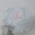 BLOOPER KIDS: Monogrammed White Eyelet Baby Bloomers