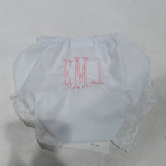 BLOOPER KIDS: Monogrammed White Eyelet Baby Bloomers