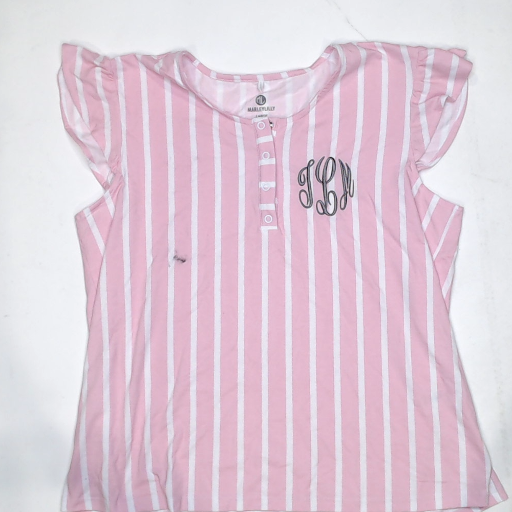 BLOOPER CLOTHING: Monogrammed Ruffle Top
