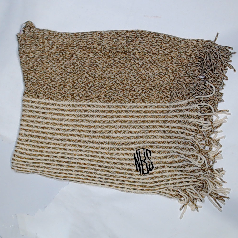 BLOOPER CLOTHING: Monogrammed Striped Chenille Poncho
