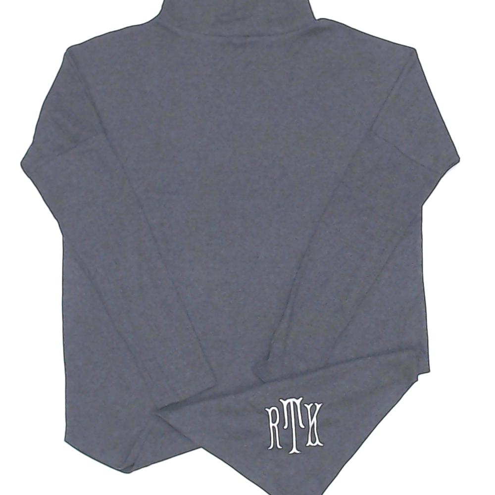 BLOOPER CLOTHING: Monogrammed Asymmetrical Turtleneck Tunic