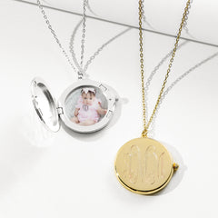 Monogrammed Locket in Gold and Silver