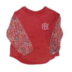 BLOOPER CLOTHING: Monogrammed Puff Sleeve Top