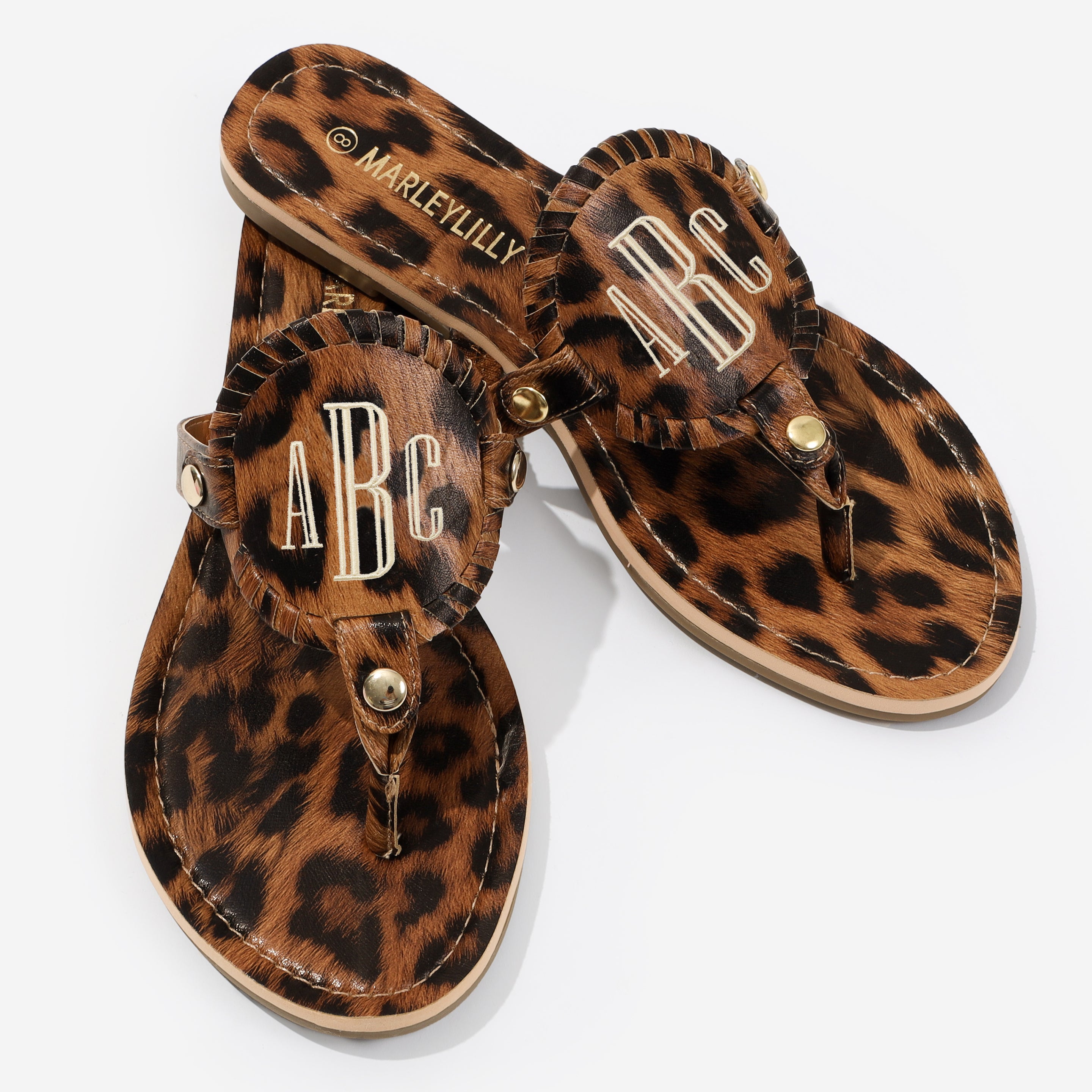 Monogrammed Embroidered Sandals Set