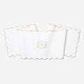 Monogrammed Scalloped Table Runner in Khaki