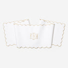 Monogrammed Scalloped Table Runner | Khaki