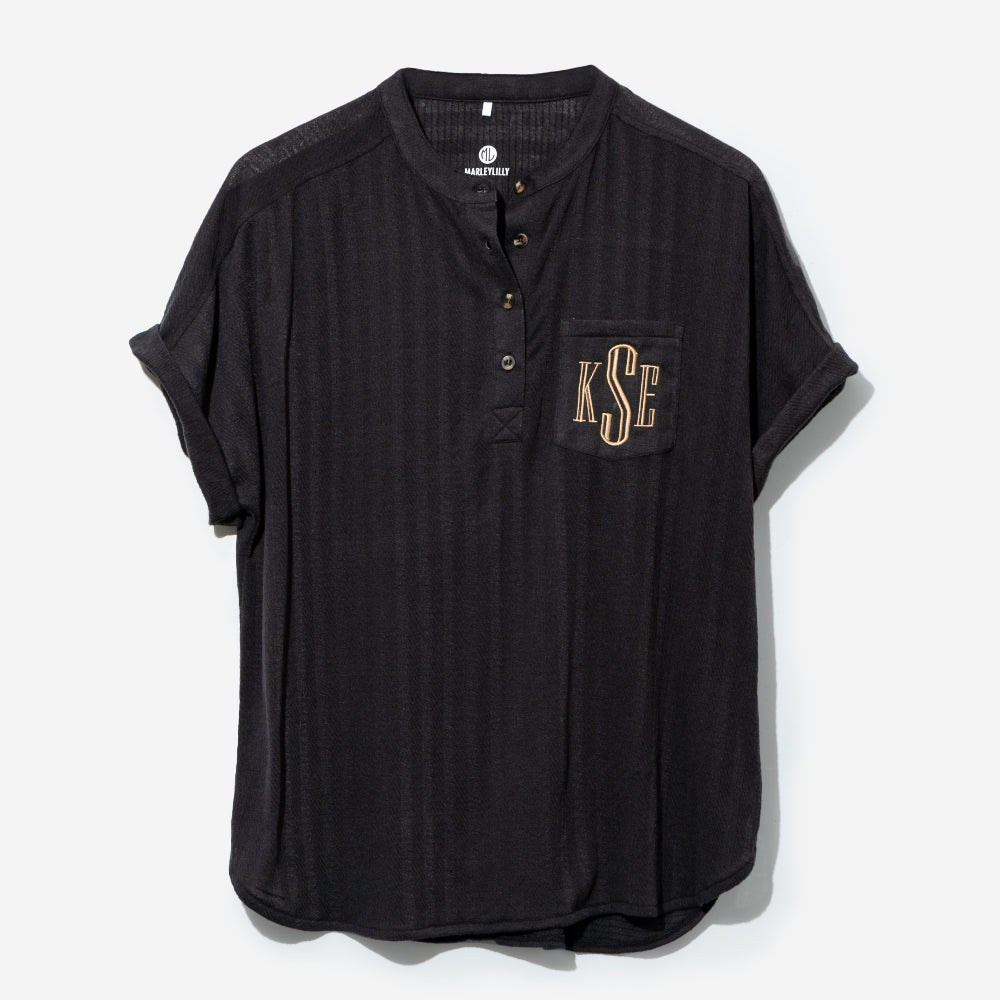 Monogrammed Top in Black