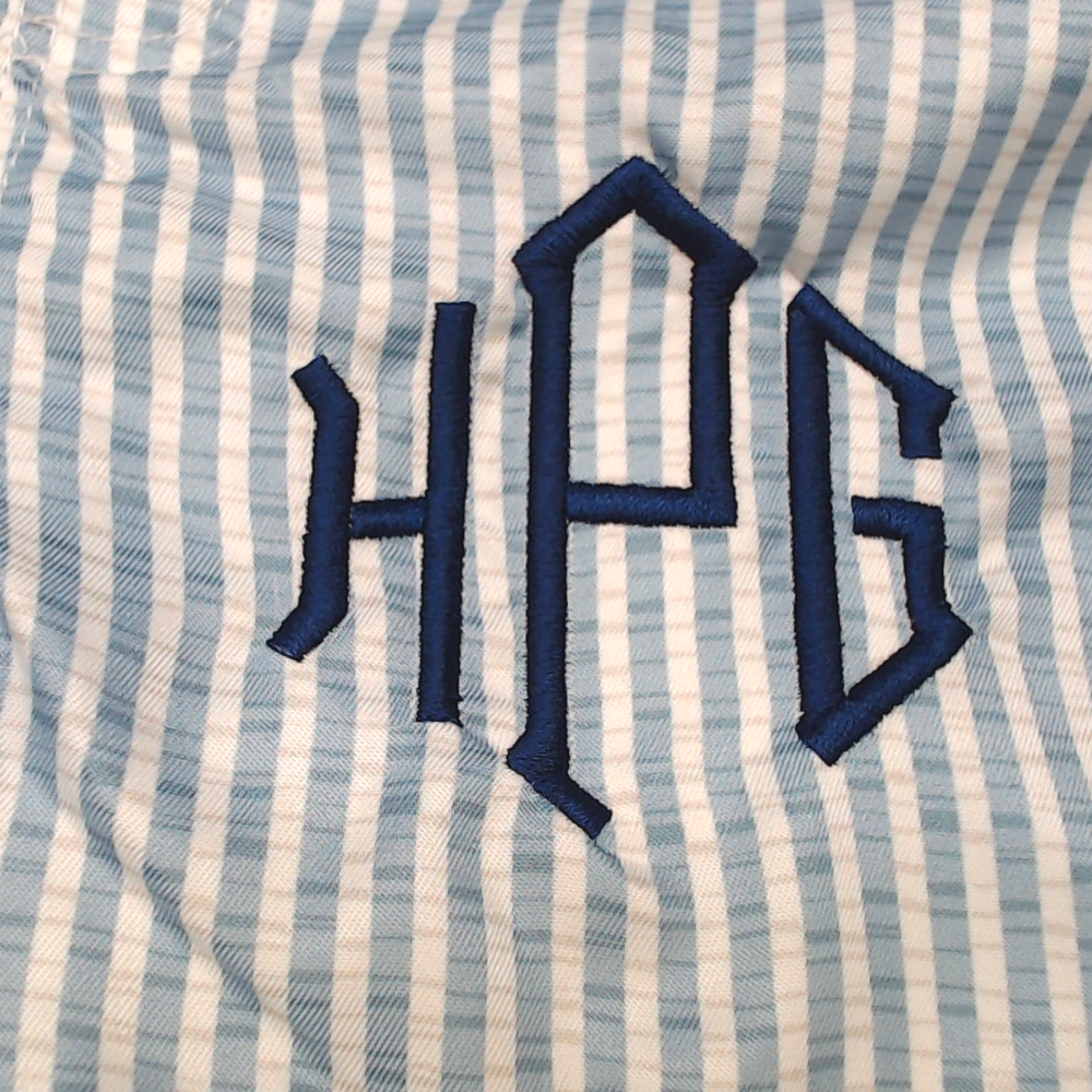 BLOOPER KIDS: Monogrammed Boys Swim Trunks