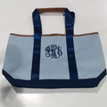 BLOOPER BAG: Monogrammed Seersucker Tote Bag