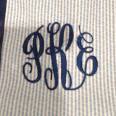 BLOOPER BAG: Monogrammed Seersucker Tote Bag