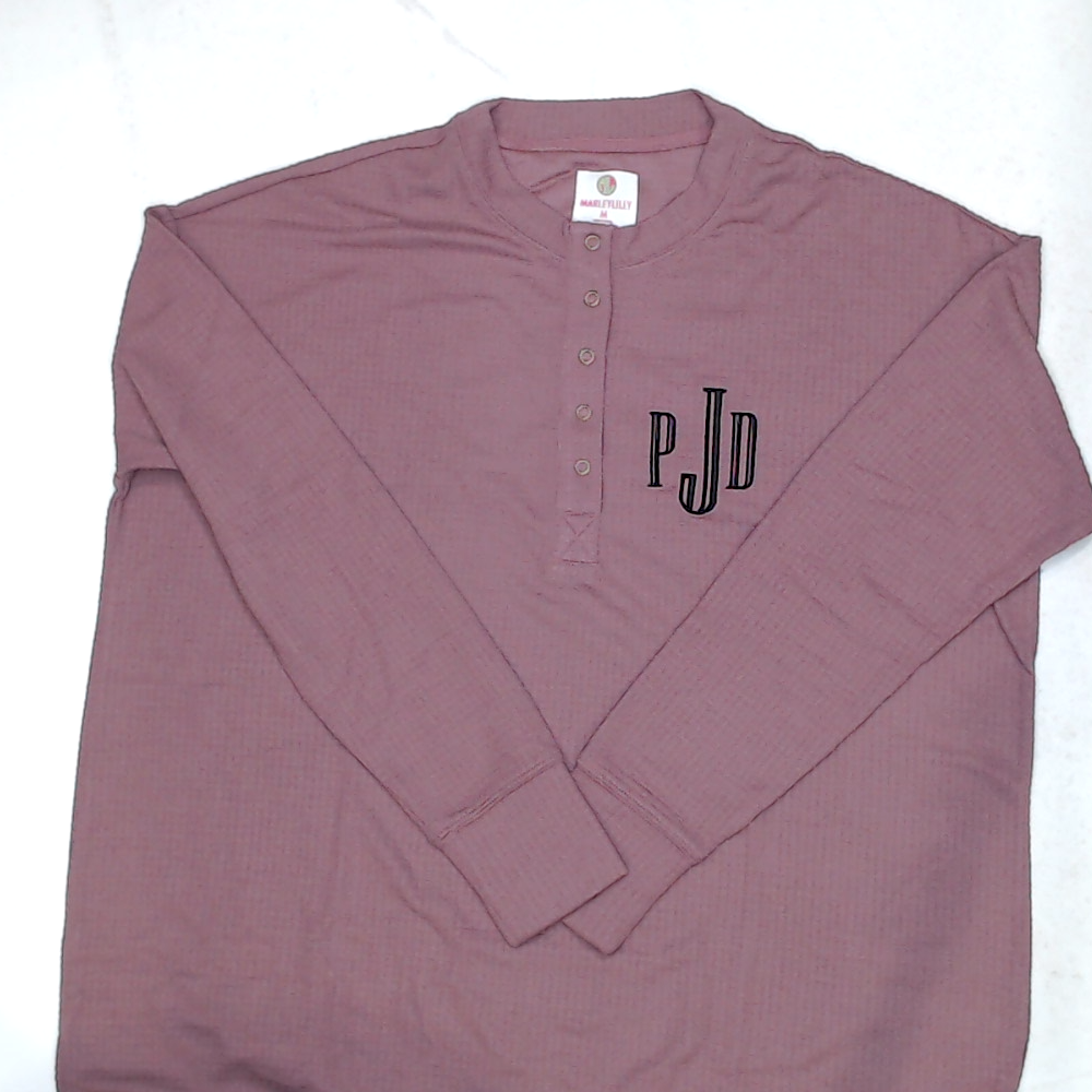 BLOOPER CLOTHING: Monogrammed Waffle Henley Tunic