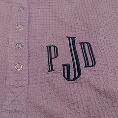 BLOOPER CLOTHING: Monogrammed Waffle Henley Tunic