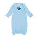Monogrammed Baby Layette Gown | Baby Blue
