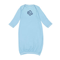Blue Personalized Baby Layette Gown