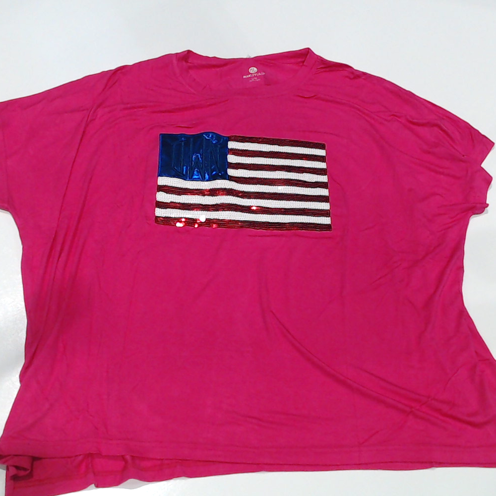 BLOOPER CLOTHING: Monogrammed Sequin Flag Tee