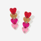 Layered Heart Earrings | Pink