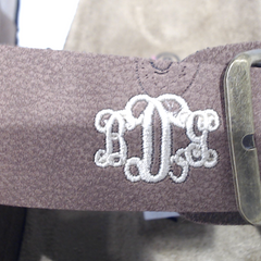 BLOOPER SHOES: Monogrammed Double Strap Sandals