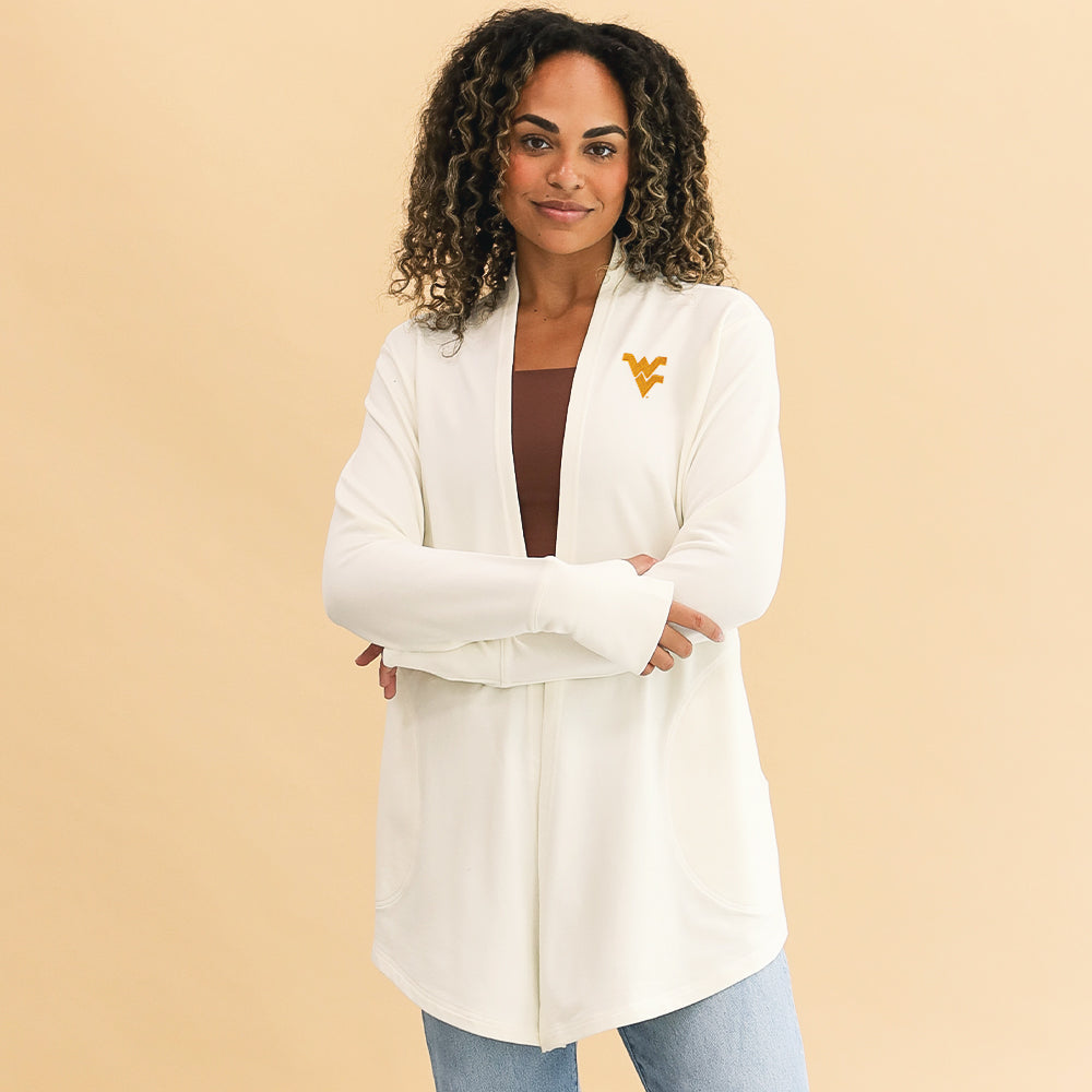[jae] west virginia mountaineers ivory sweatshirt cardigan on jae