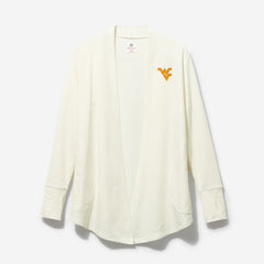 west virginia mountaineers sweatshirt cardigan in heathered oatmeal