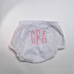 BLOOPER KIDS: Monogrammed White Eyelet Baby Bloomers